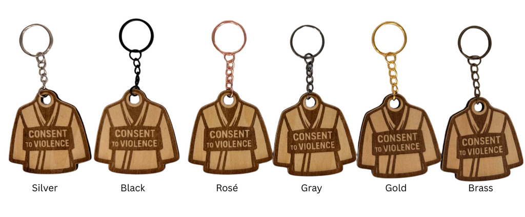Consent to Violence   – Personalized Laser Engraved Jiu Jitsu Keychain | Durable, Lightweight, Gift for Grapplers