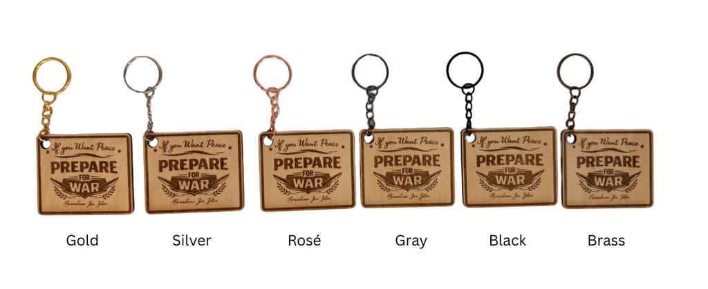 If You Want Peace Prepare for War  – Personalized Laser Engraved Jiu Jitsu Keychain | Durable, Lightweight, Gift for Grapplers