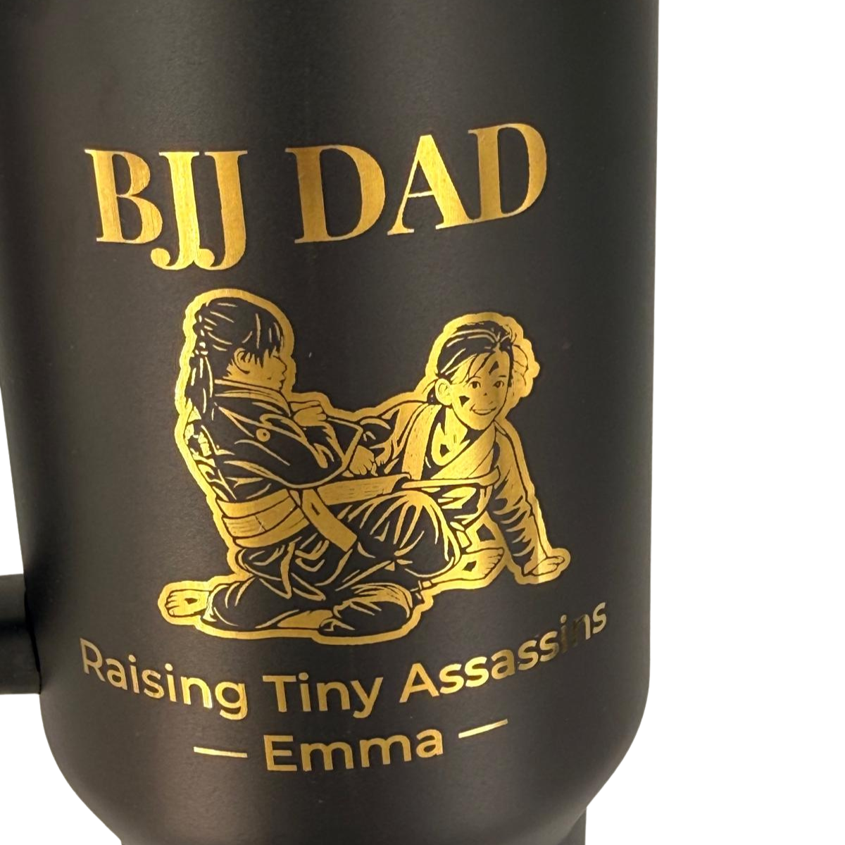 Personalized BJJ Dad Tumbler | Custom Kids Photo Engraved Tumbler – Personalized Laser Engraved BJJ Tumbler