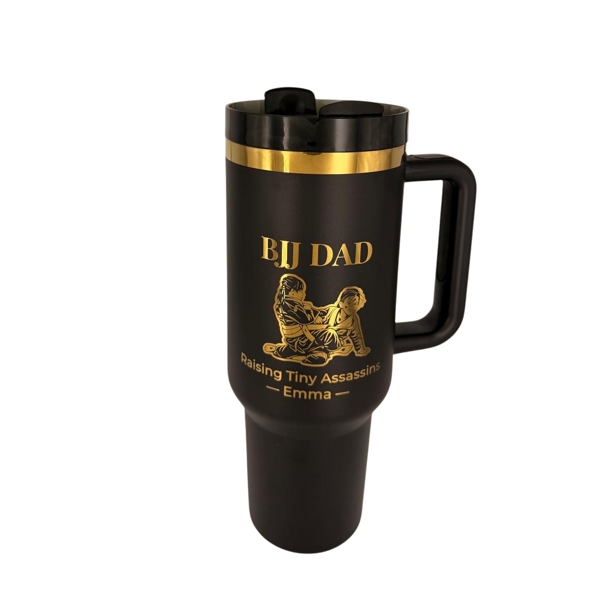 Personalized BJJ Dad Tumbler | Custom Kids Photo Engraved Tumbler – Personalized Laser Engraved BJJ Tumbler
