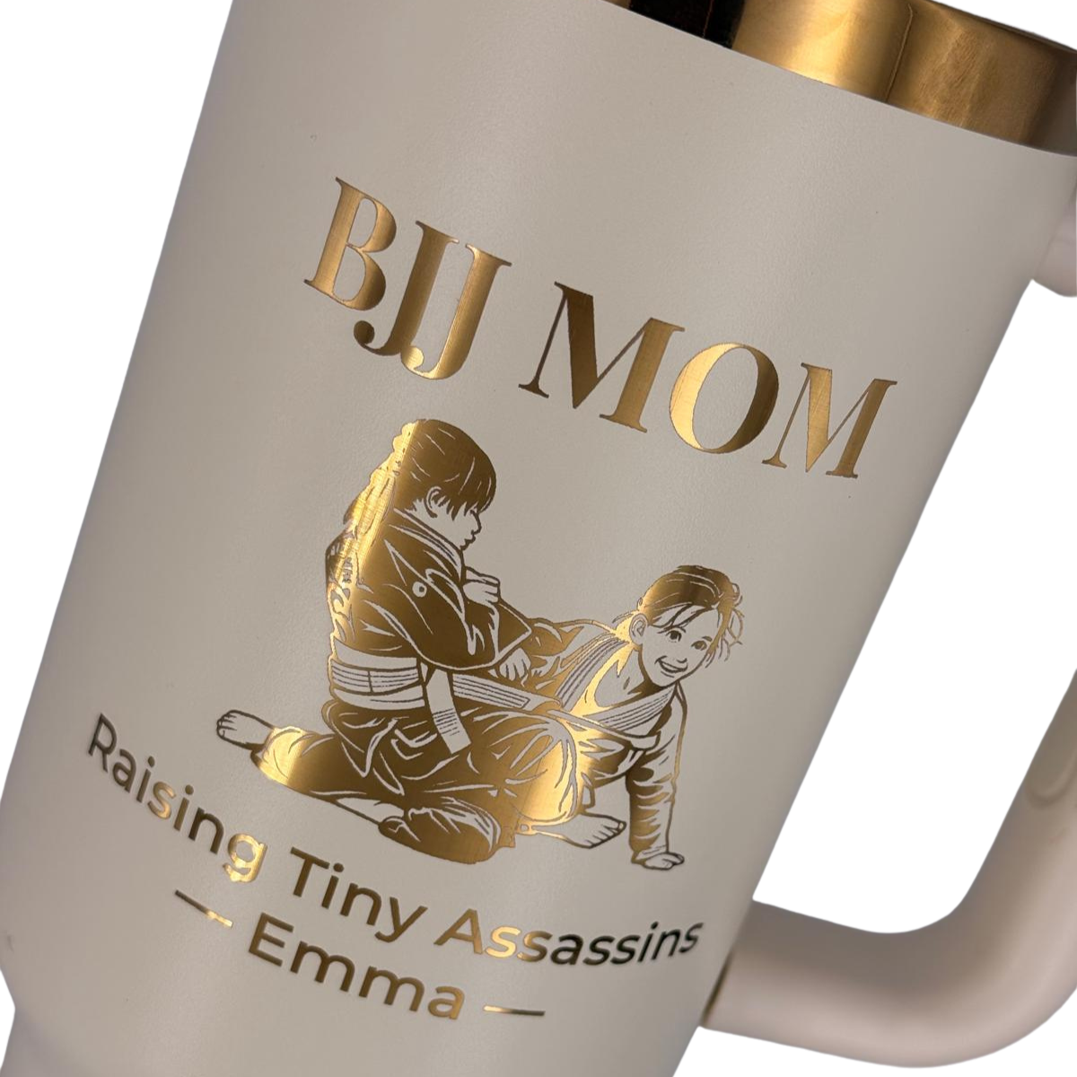 Personalized BJJ Mom Tumbler | Custom Kids Photo Engraved Tumbler – Personalized Laser Engraved BJJ Tumbler