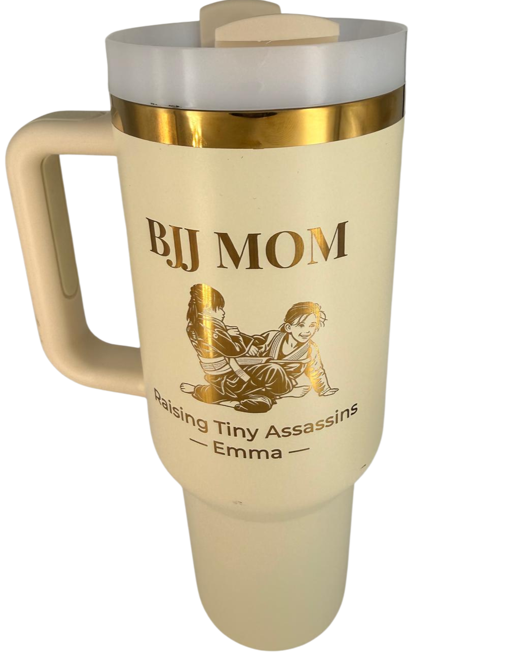 Personalized BJJ Mom Tumbler | Custom Kids Photo Engraved Tumbler – Personalized Laser Engraved BJJ Tumbler