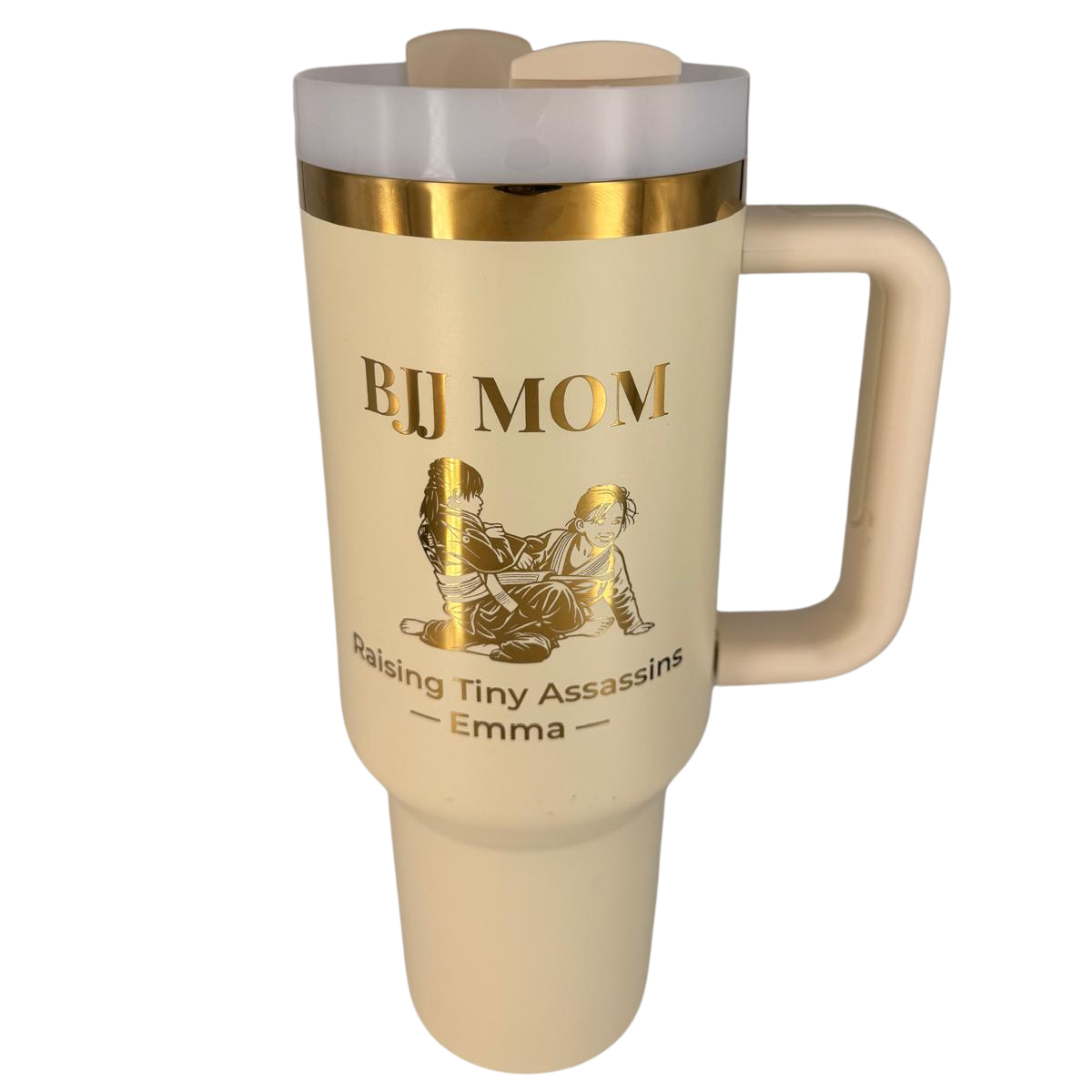 Personalized BJJ Mom Tumbler | Custom Kids Photo Engraved Tumbler – Personalized Laser Engraved BJJ Tumbler