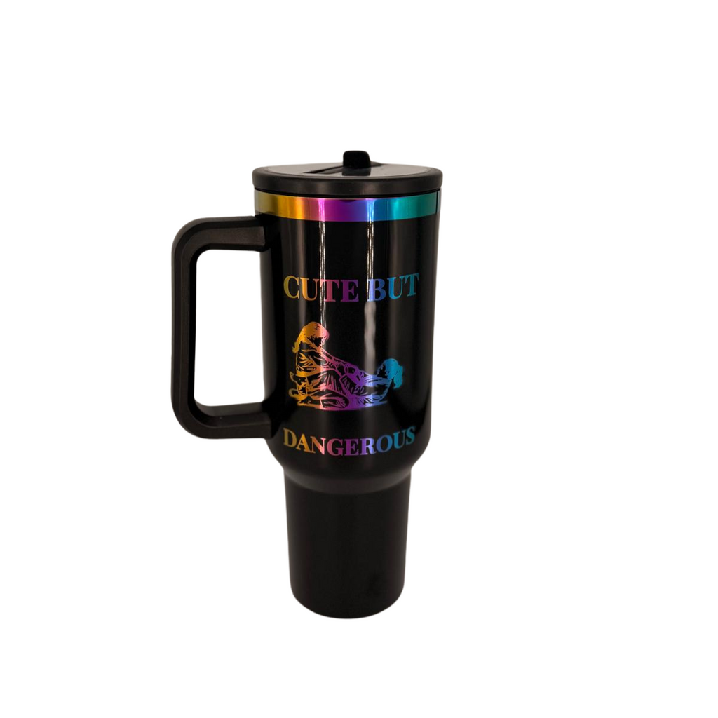 Cute but Dangerous – Personalized Laser Engraved BJJ Tumbler