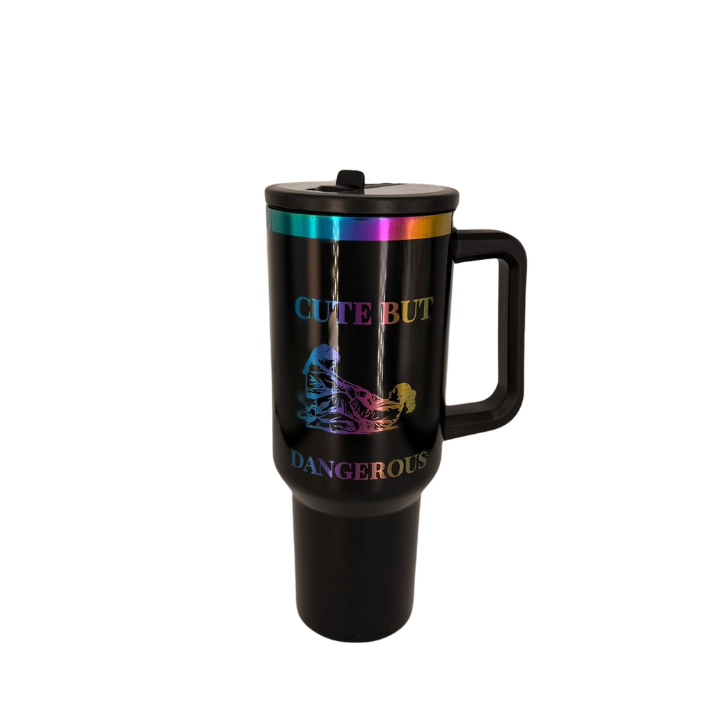 Cute but Dangerous – Personalized Laser Engraved BJJ Tumbler