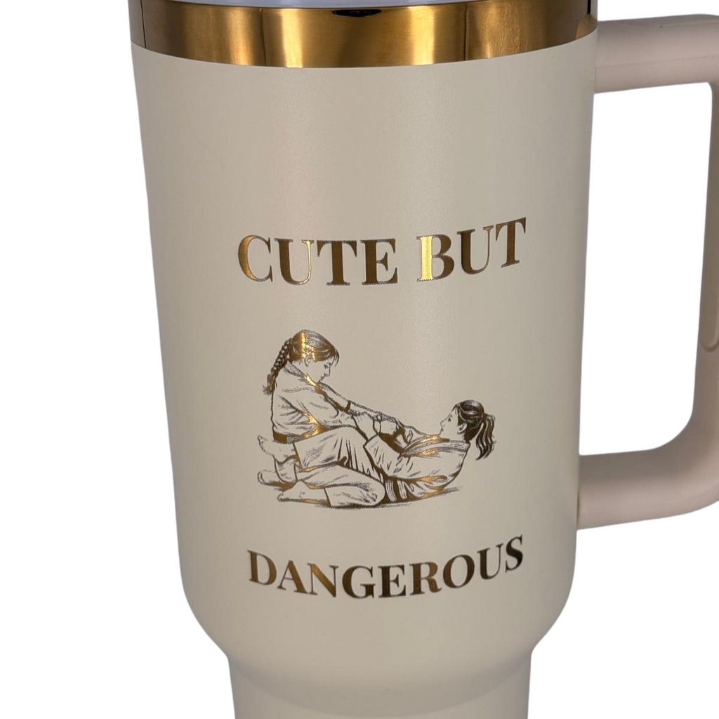 Cute but Dangerous – Personalized Laser Engraved BJJ Tumbler