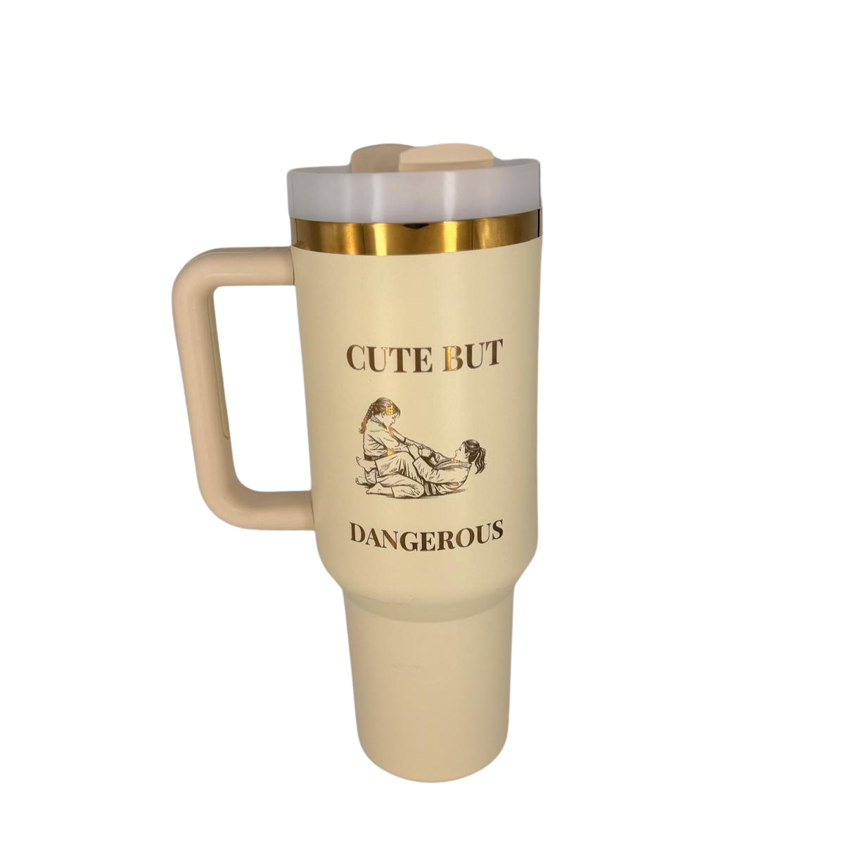 Cute but Dangerous – Personalized Laser Engraved BJJ Tumbler
