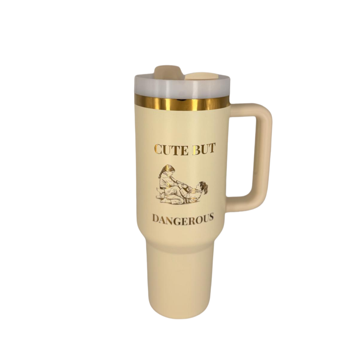 Cute but Dangerous – Personalized Laser Engraved BJJ Tumbler
