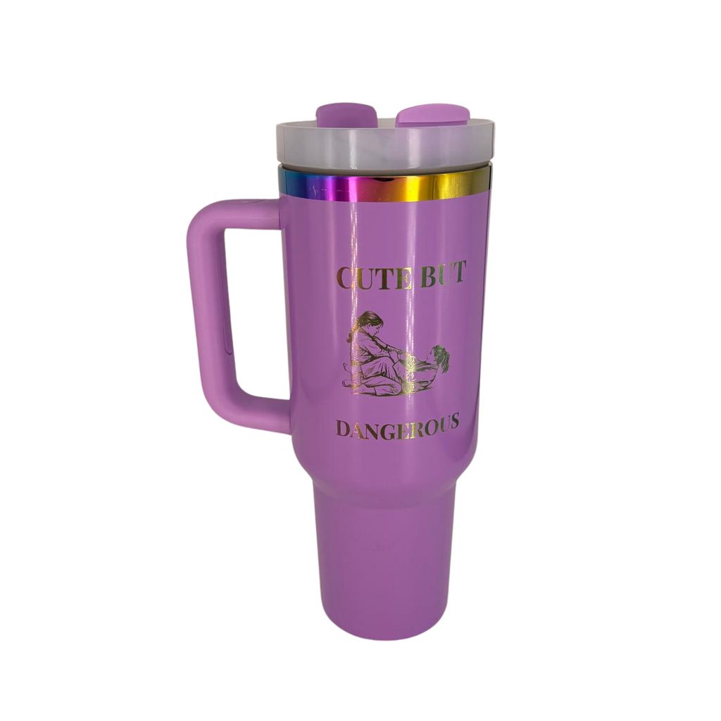 Cute but Dangerous – Personalized Laser Engraved BJJ Tumbler