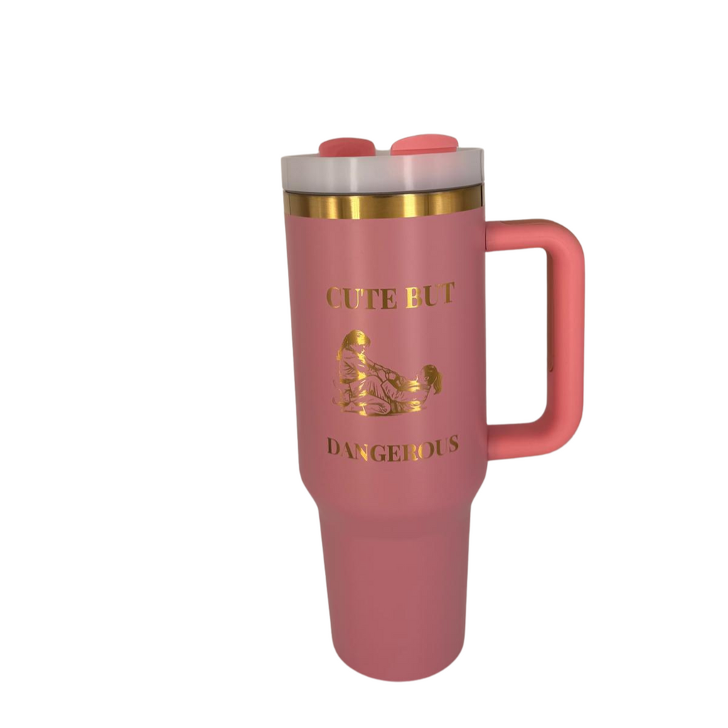 Cute but Dangerous – Personalized Laser Engraved BJJ Tumbler