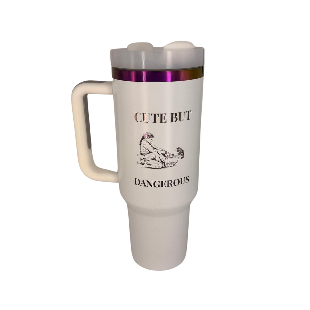 Cute but Dangerous – Personalized Laser Engraved BJJ Tumbler