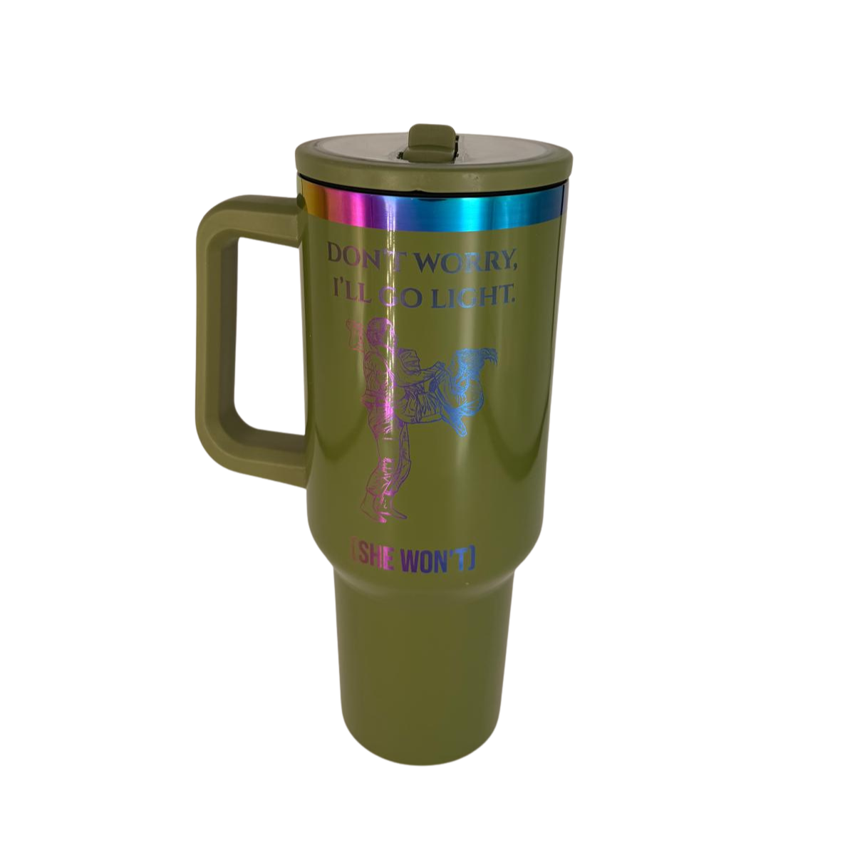 Don’t Worry, I’ll Go Light (She won't) – Personalized Laser Engraved BJJ Tumbler