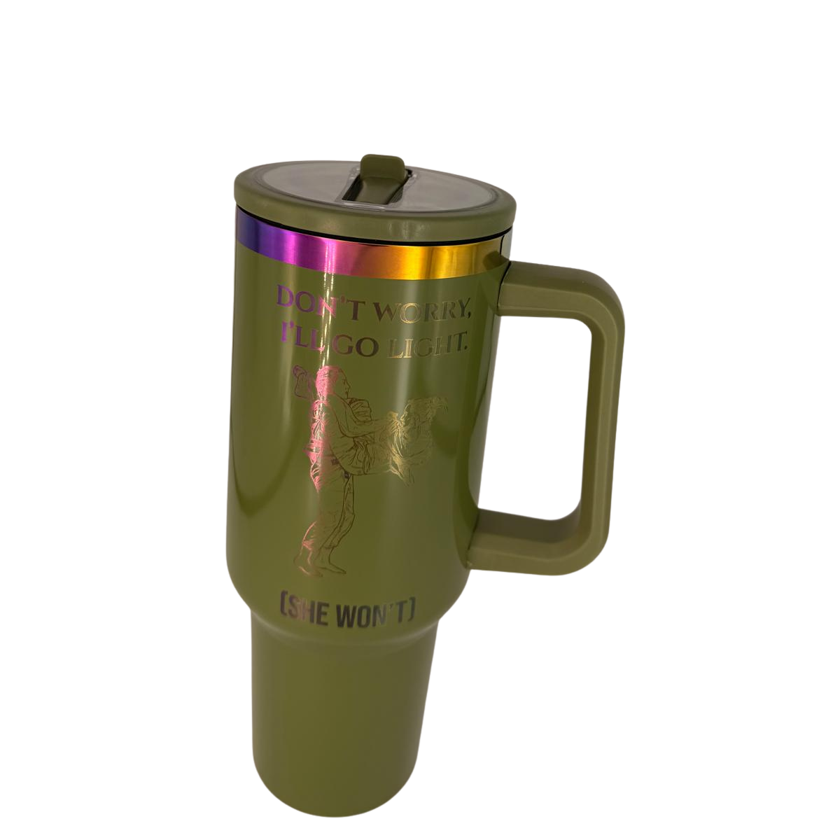 Don’t Worry, I’ll Go Light (She won't) – Personalized Laser Engraved BJJ Tumbler