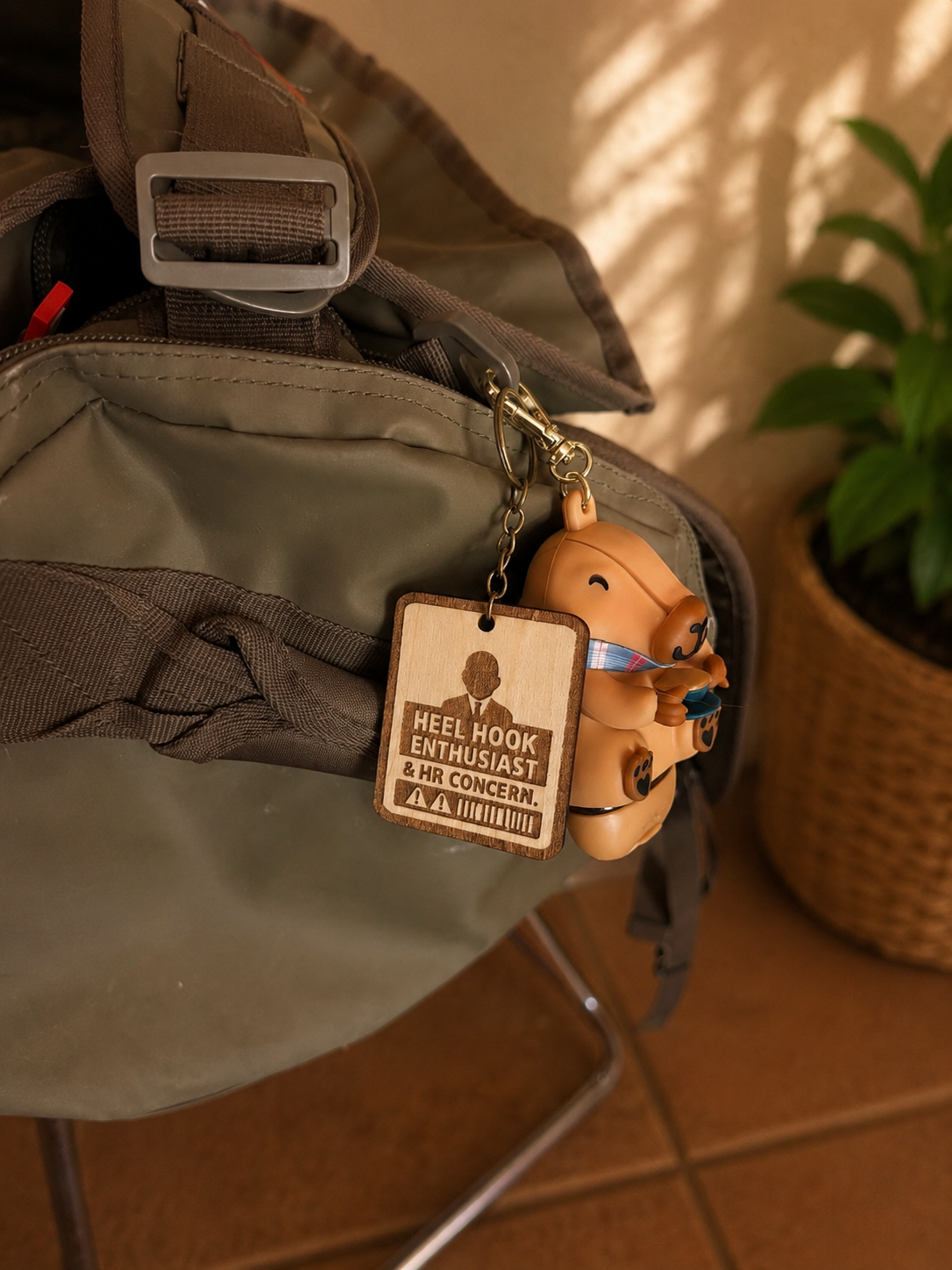 Heel Hook Enthusiast & HR Concern – Personalized Laser Engraved Jiu Jitsu Keychain | Durable, Lightweight, Gift for Grapplers