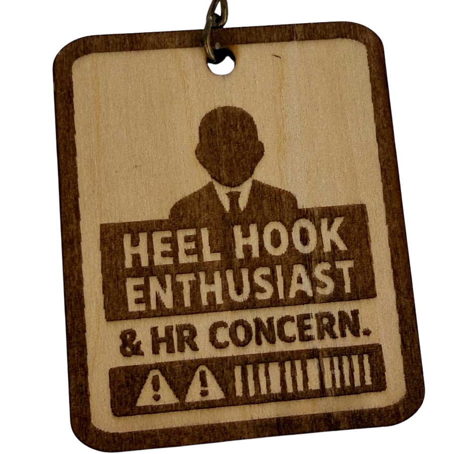 Heel Hook Enthusiast & HR Concern – Personalized Laser Engraved Jiu Jitsu Keychain | Durable, Lightweight, Gift for Grapplers