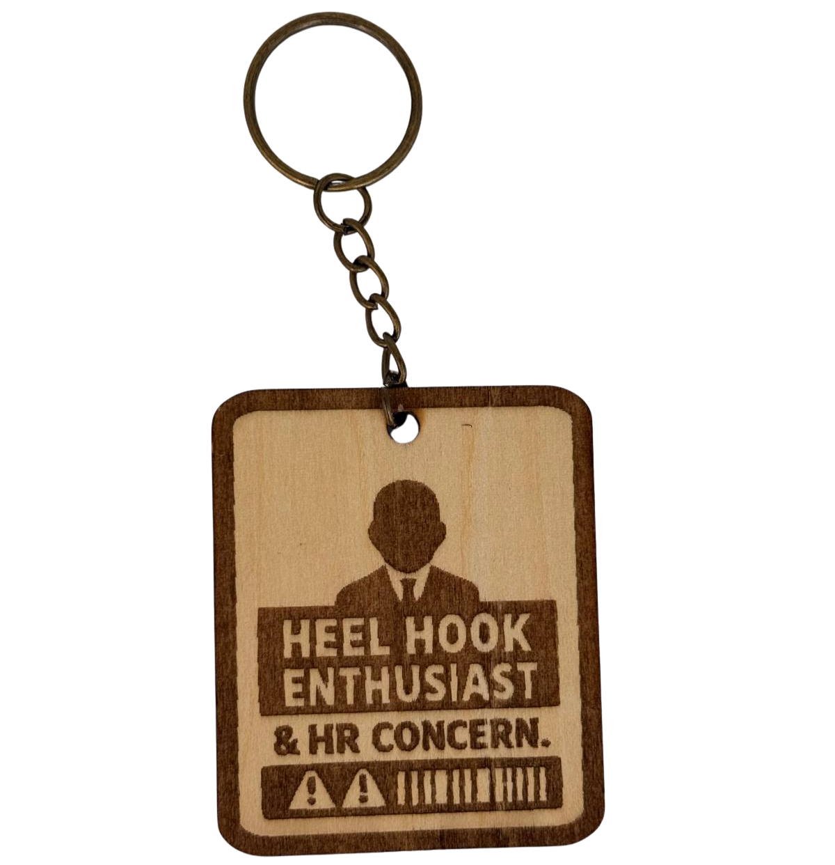 Heel Hook Enthusiast & HR Concern – Personalized Laser Engraved Jiu Jitsu Keychain | Durable, Lightweight, Gift for Grapplers