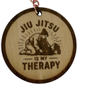 Jiu Jitsu Is My Therapy Keychain Female Edition – Personalized Laser Engraved Jiu Jitsu Keychain | Durable, Lightweight, Gift for Grapplers