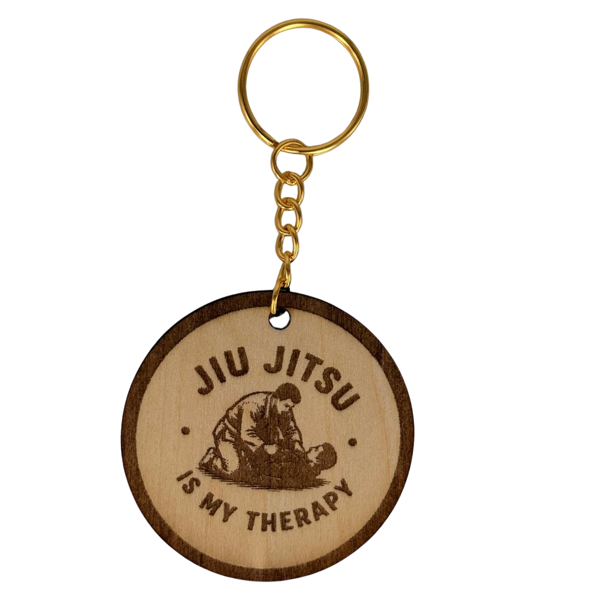 Jiu Jitsu Is My Therapy Keychain Male Edition – Personalized Laser Engraved Jiu Jitsu Keychain | Durable, Lightweight, Gift for Grapplers