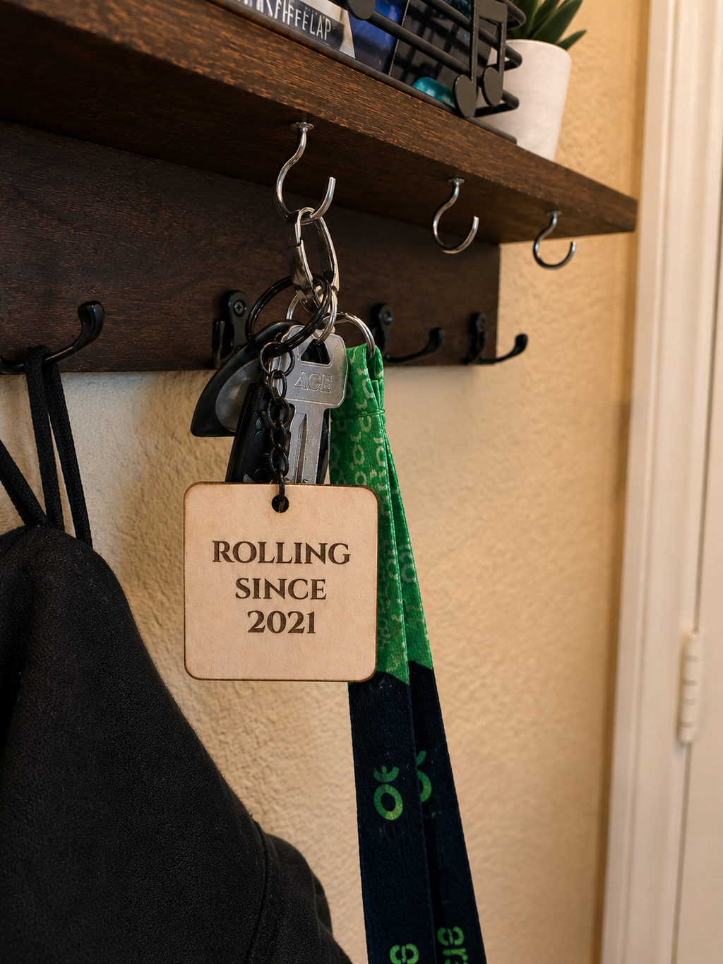Murder Yoga - Weaponized Pajamas – Personalized Laser Engraved Jiu Jitsu Keychain | Durable, Lightweight, Gift for Grapplers