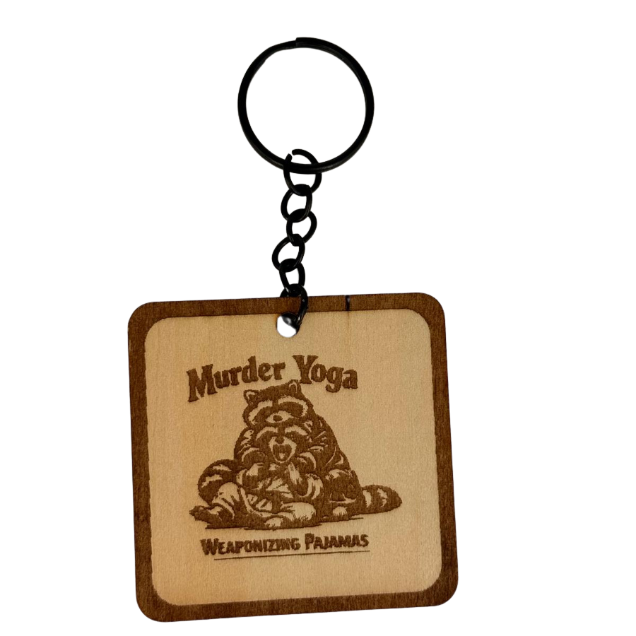 Murder Yoga - Weaponized Pajamas – Personalized Laser Engraved Jiu Jitsu Keychain | Durable, Lightweight, Gift for Grapplers