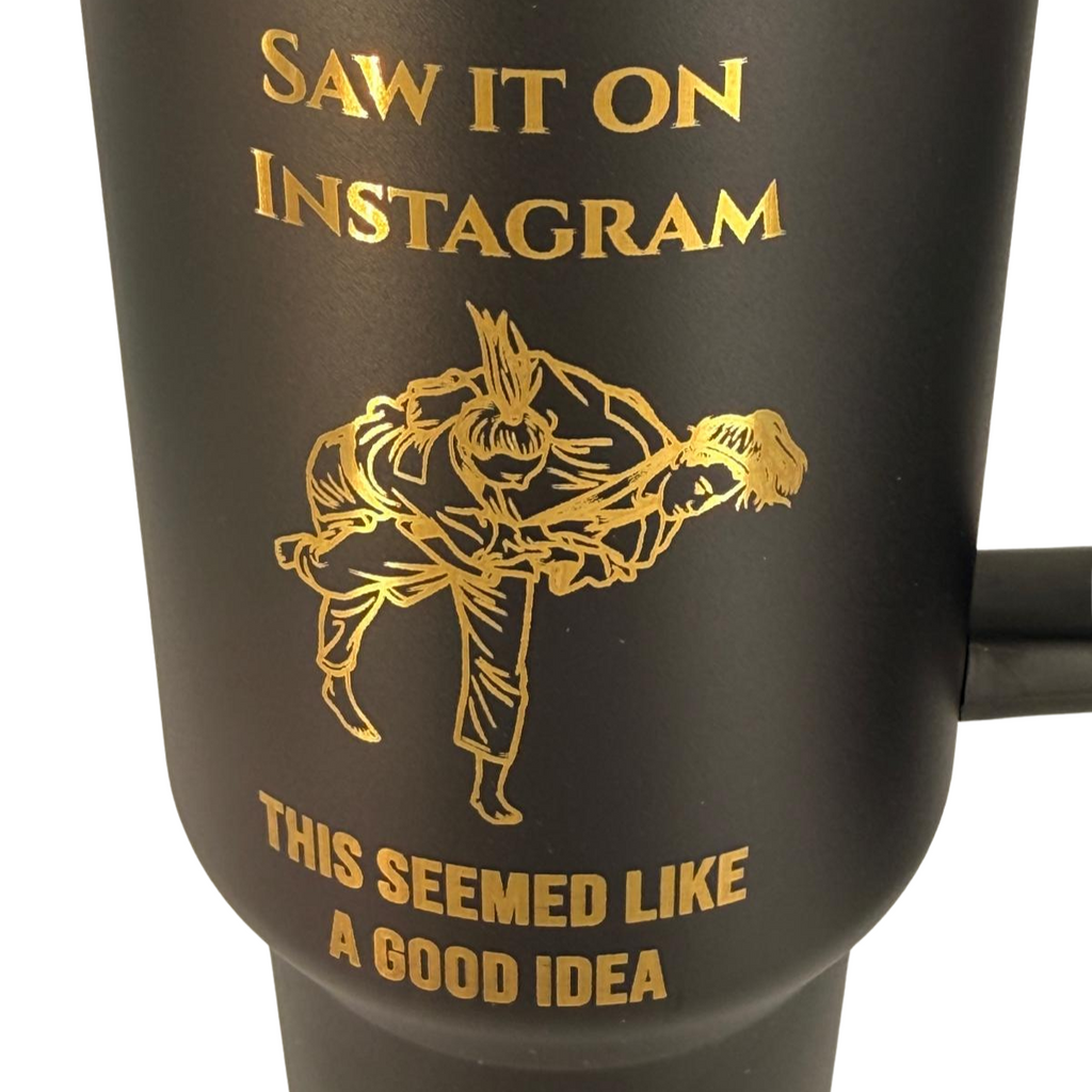 Saw it on IG this seemed like a good idea – Personalized Laser Engraved BJJ Tumbler