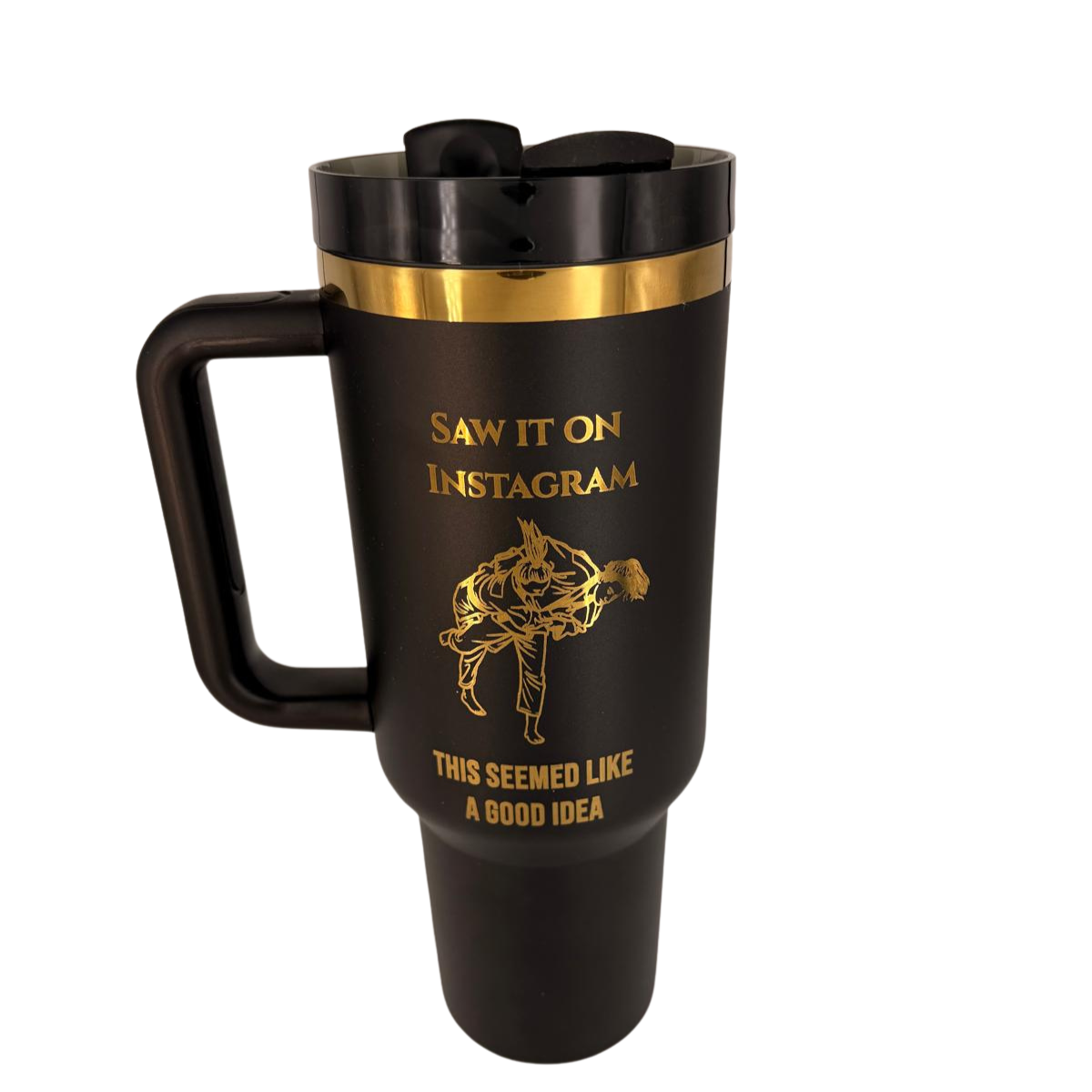 Saw it on IG this seemed like a good idea – Personalized Laser Engraved BJJ Tumbler