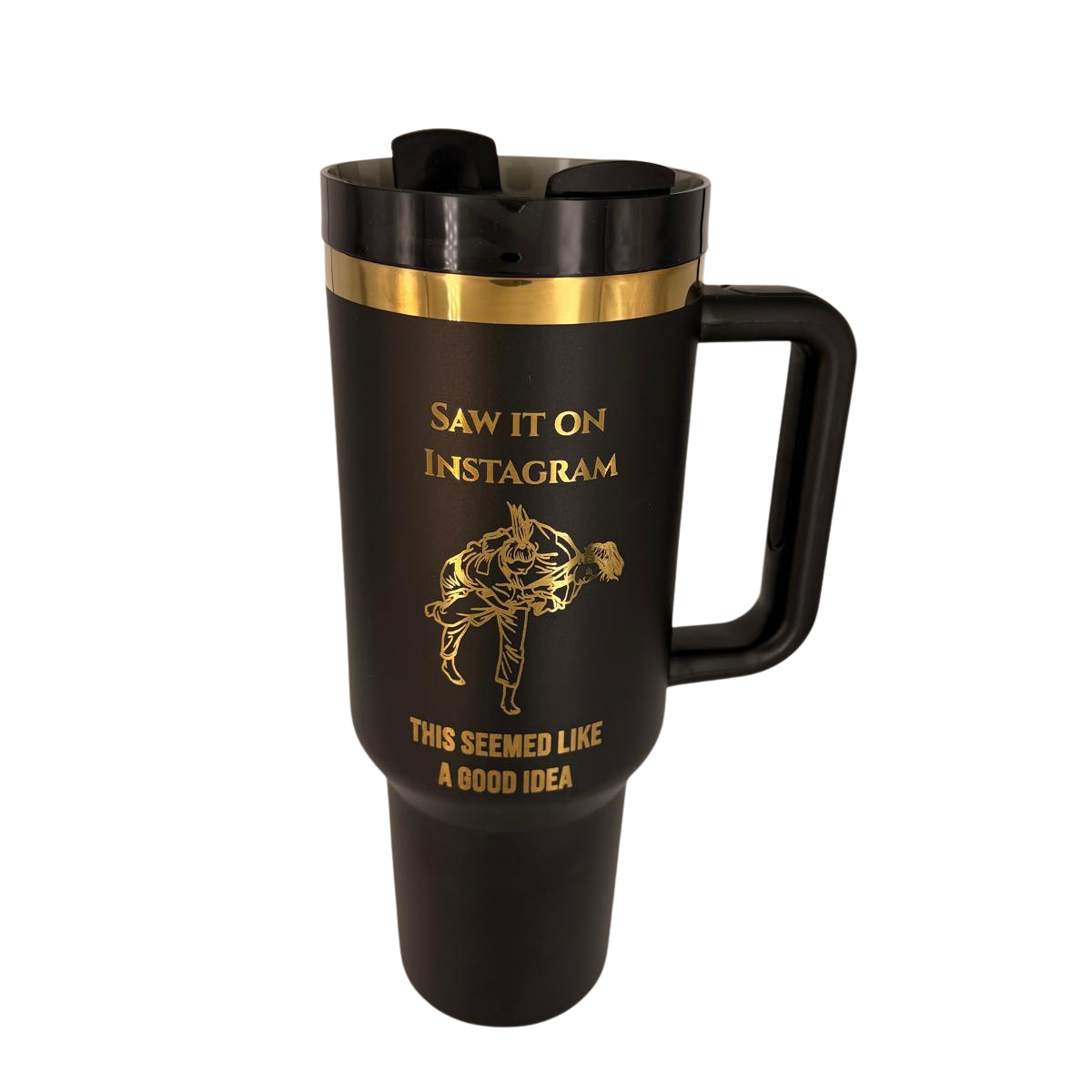 Saw it on IG this seemed like a good idea – Personalized Laser Engraved BJJ Tumbler