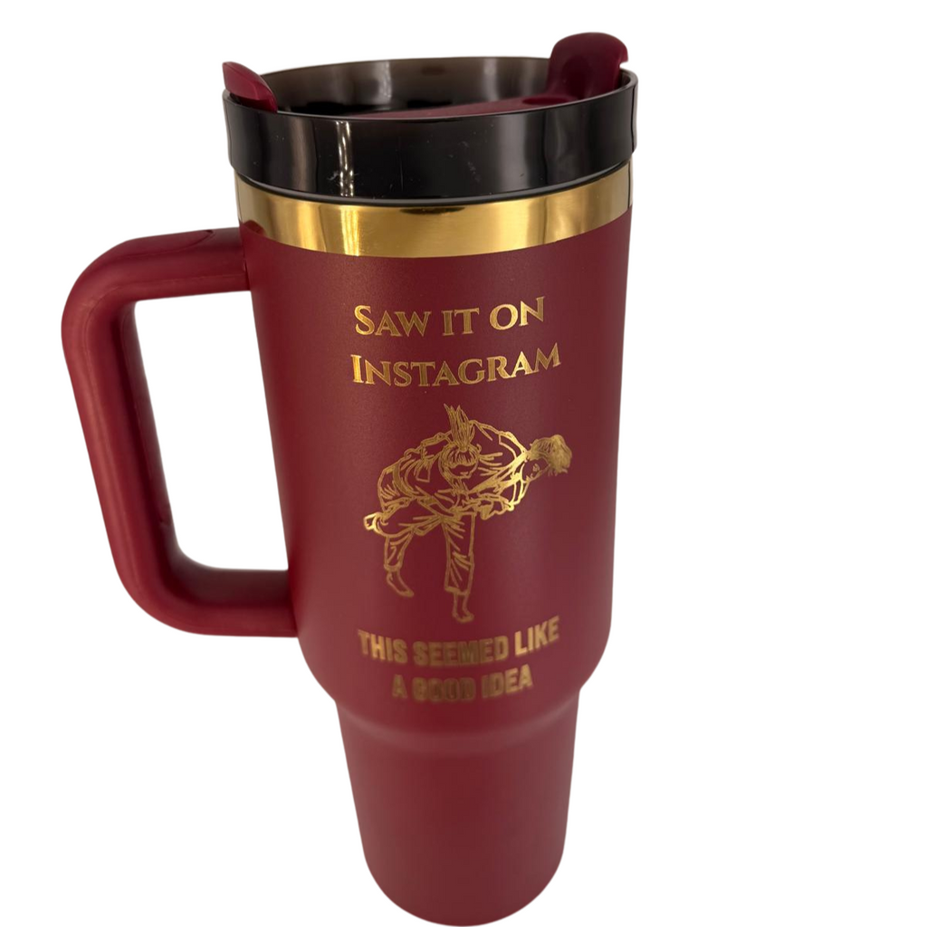 Saw it on IG this seemed like a good idea – Personalized Laser Engraved BJJ Tumbler