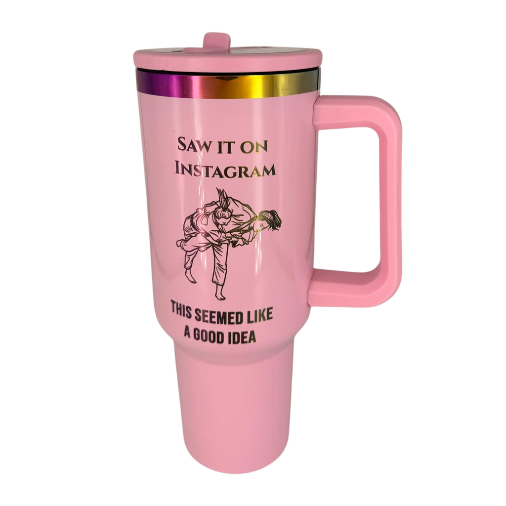 Saw it on IG this seemed like a good idea – Personalized Laser Engraved BJJ Tumbler