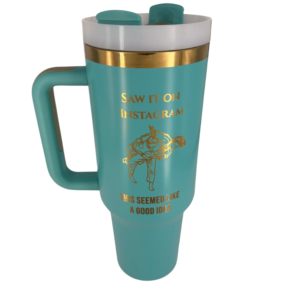 Saw it on IG this seemed like a good idea – Personalized Laser Engraved BJJ Tumbler