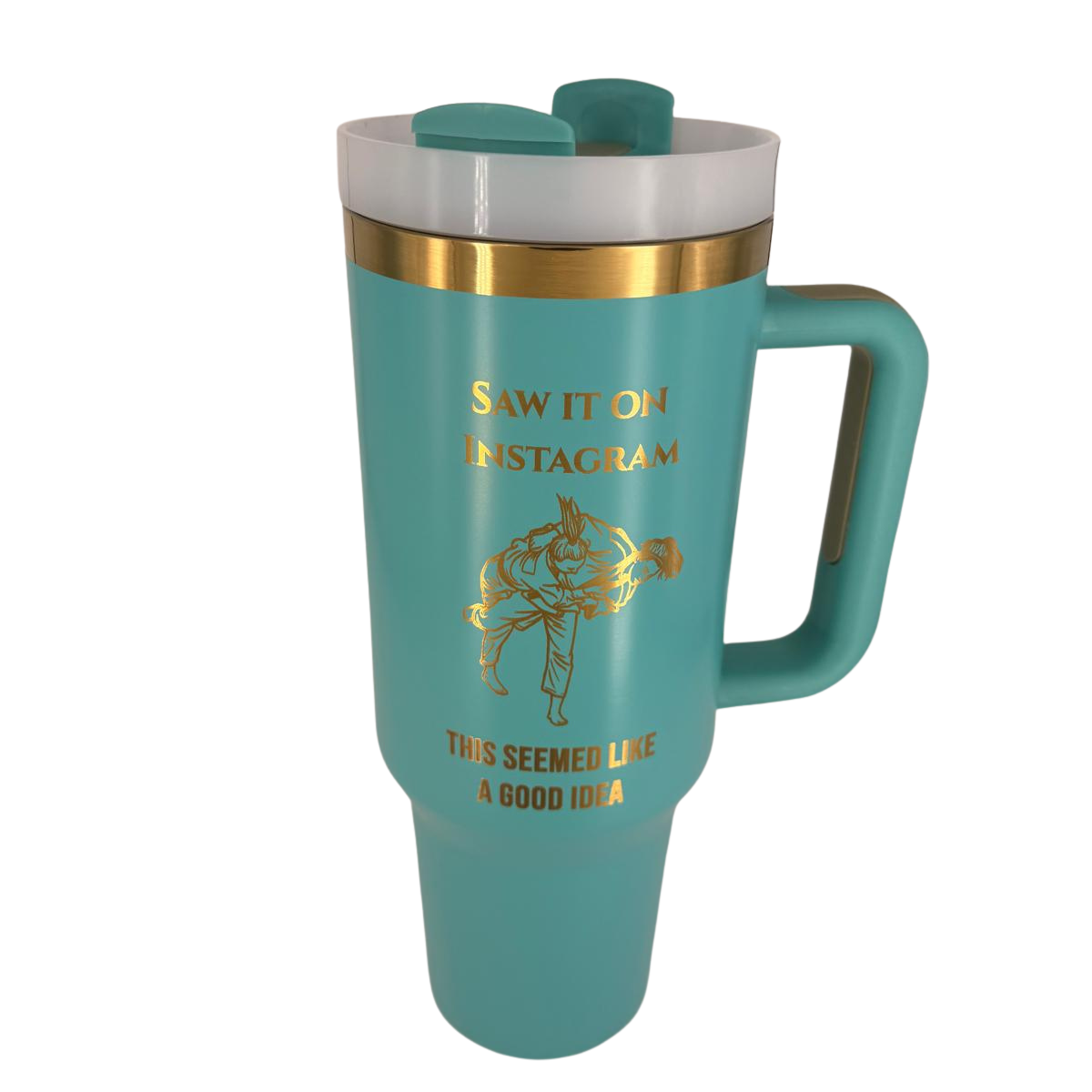 Saw it on IG this seemed like a good idea – Personalized Laser Engraved BJJ Tumbler
