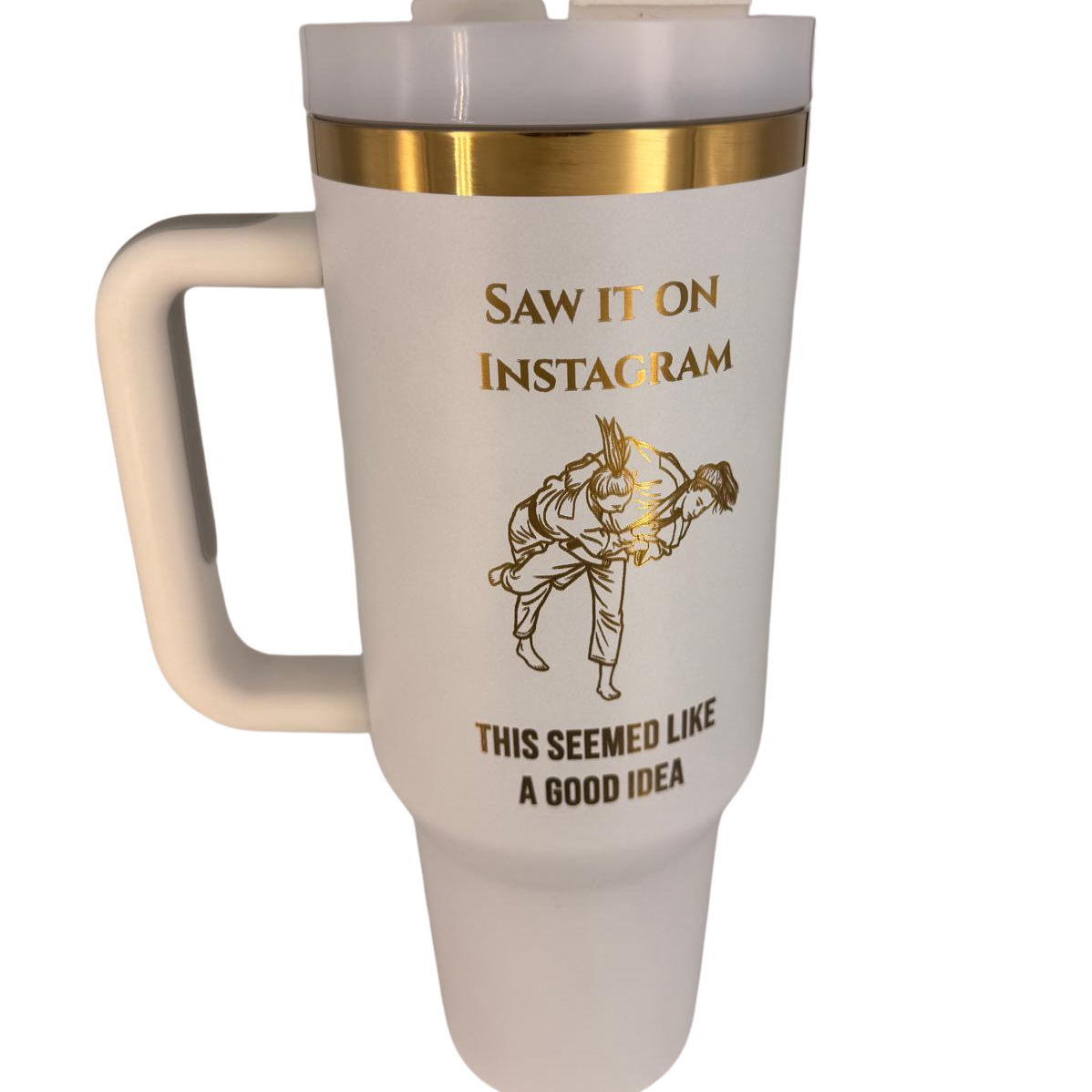 Saw it on IG this seemed like a good idea – Personalized Laser Engraved BJJ Tumbler