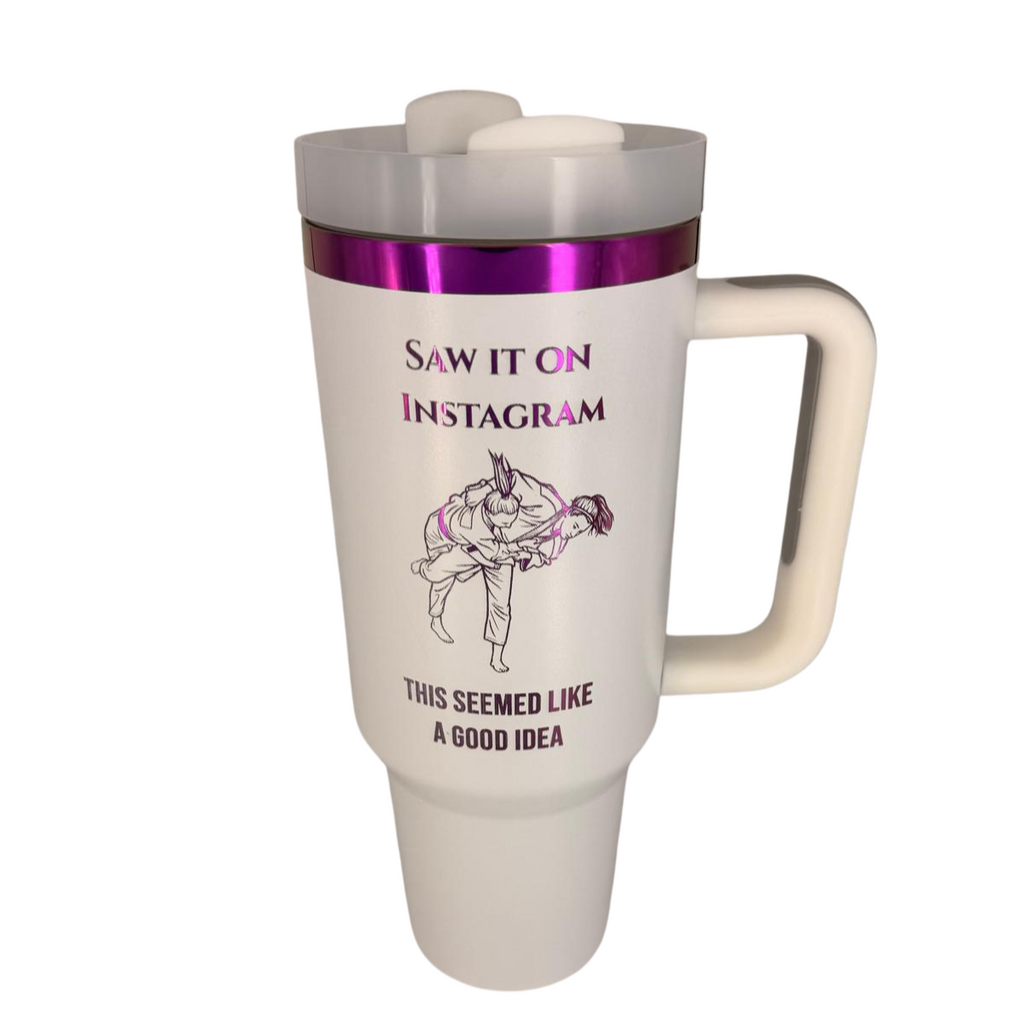 Saw it on IG this seemed like a good idea – Personalized Laser Engraved BJJ Tumbler