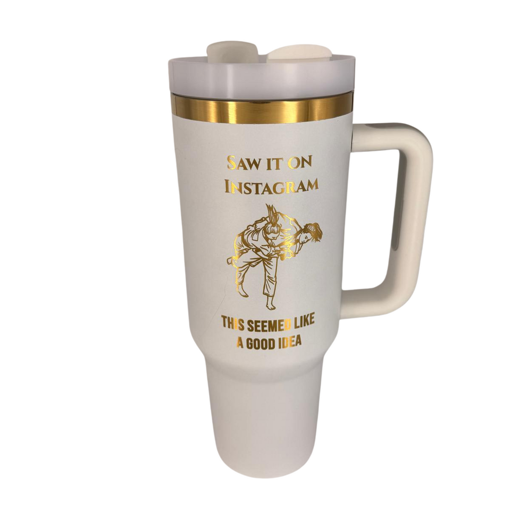 Saw it on IG this seemed like a good idea – Personalized Laser Engraved BJJ Tumbler