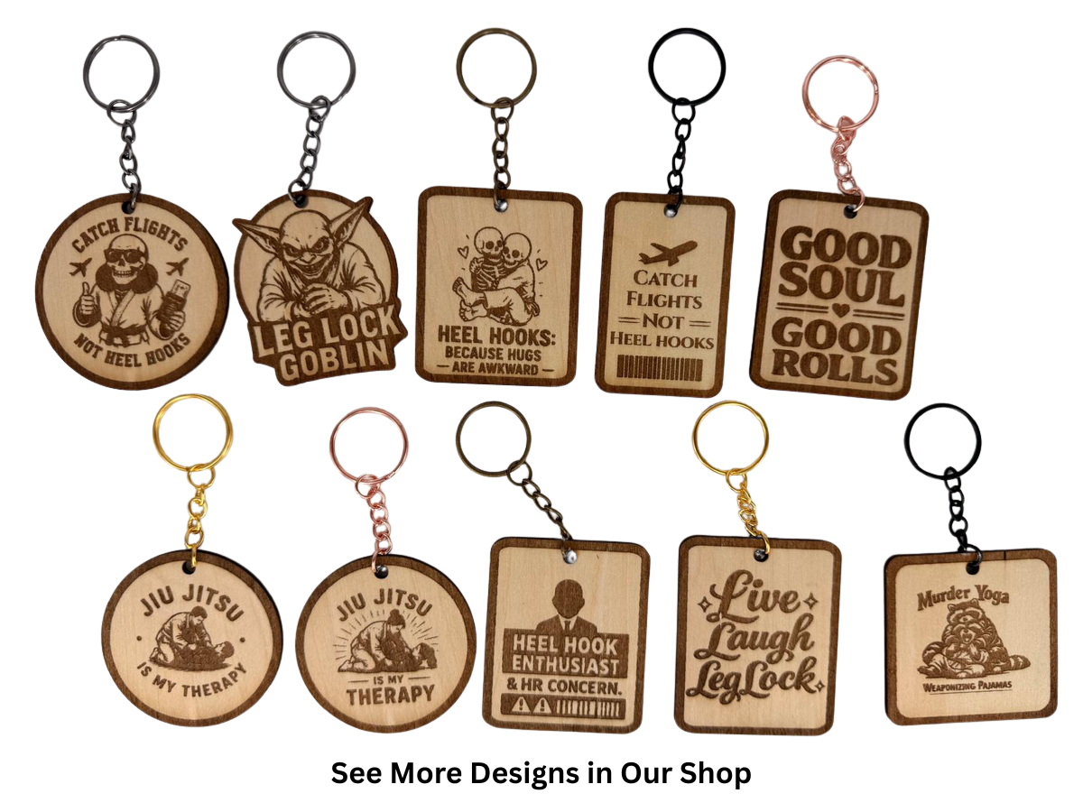 Consent to Violence   – Personalized Laser Engraved Jiu Jitsu Keychain | Durable, Lightweight, Gift for Grapplers