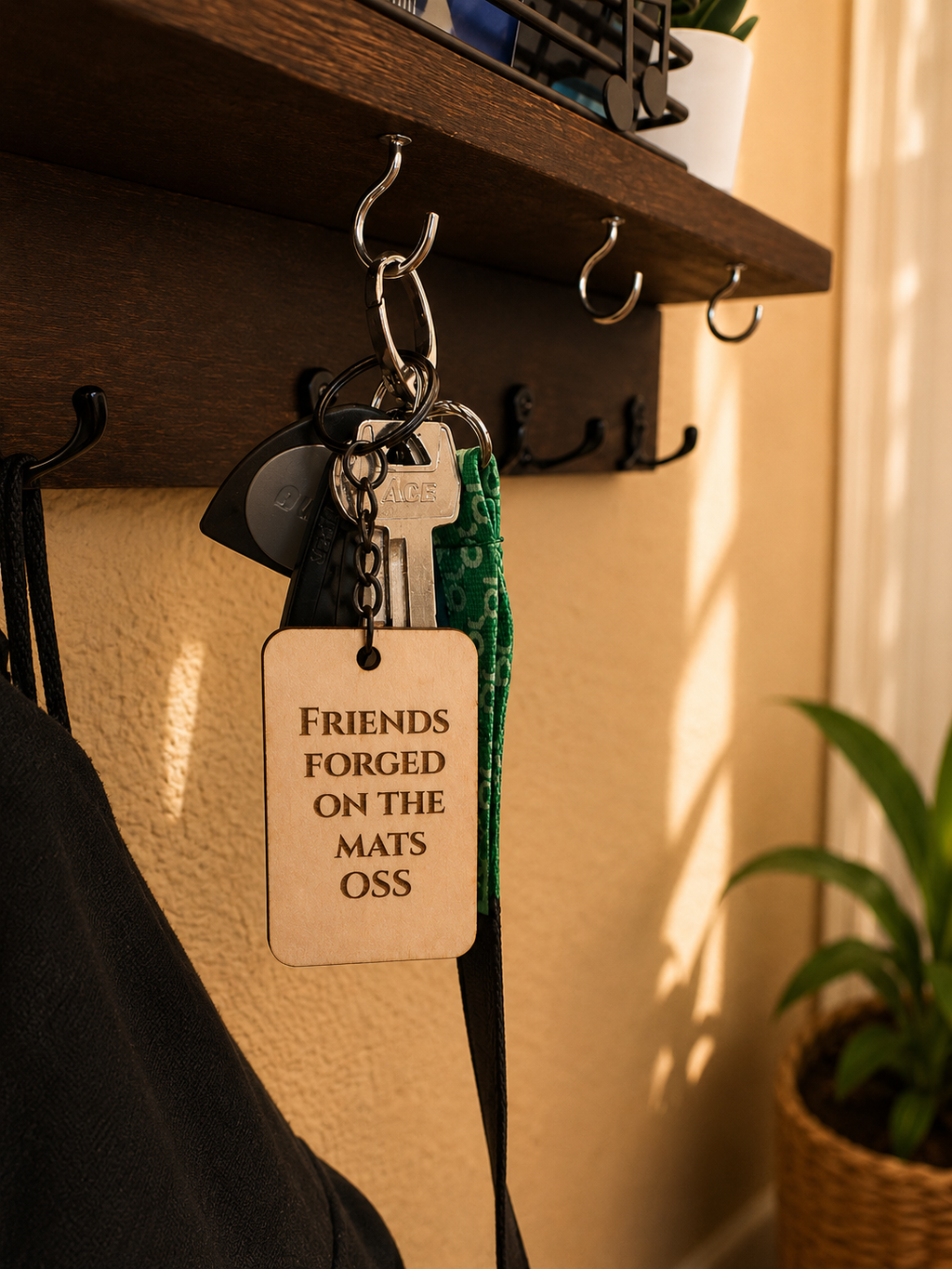 Catch Flights Not Heel Hooks Plane Design – Personalized Laser Engraved Jiu Jitsu Keychain | Durable, Lightweight, Gift for Grapplers