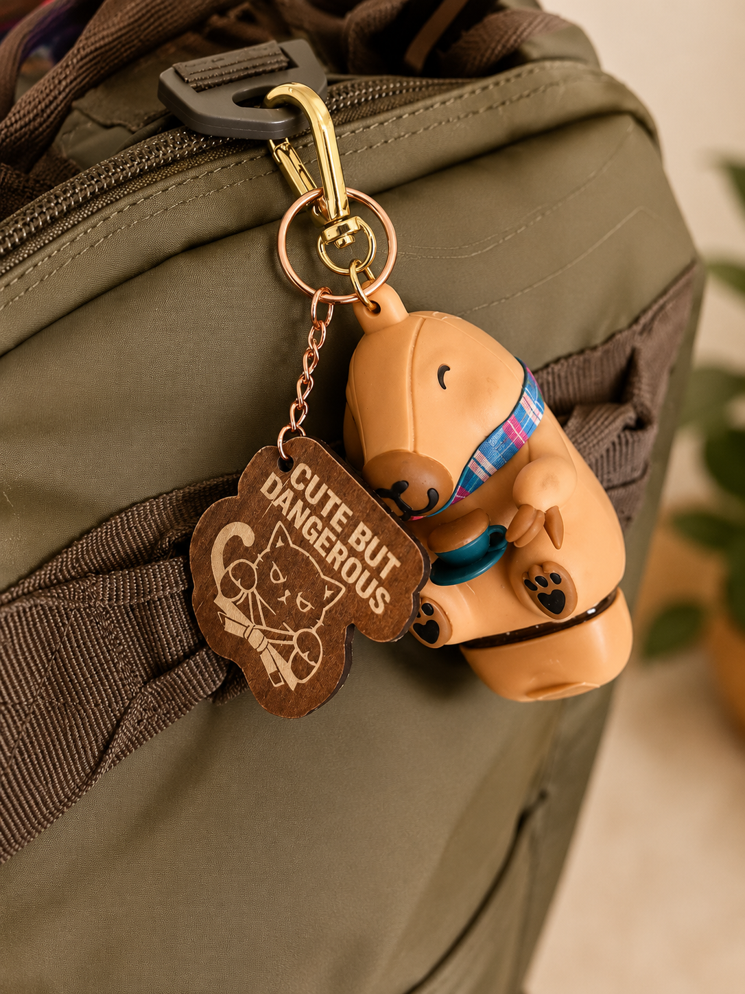 Cute but Dangerous – Personalized Laser Engraved Jiu Jitsu Keychain | Durable, Lightweight, Gift for Grapplers