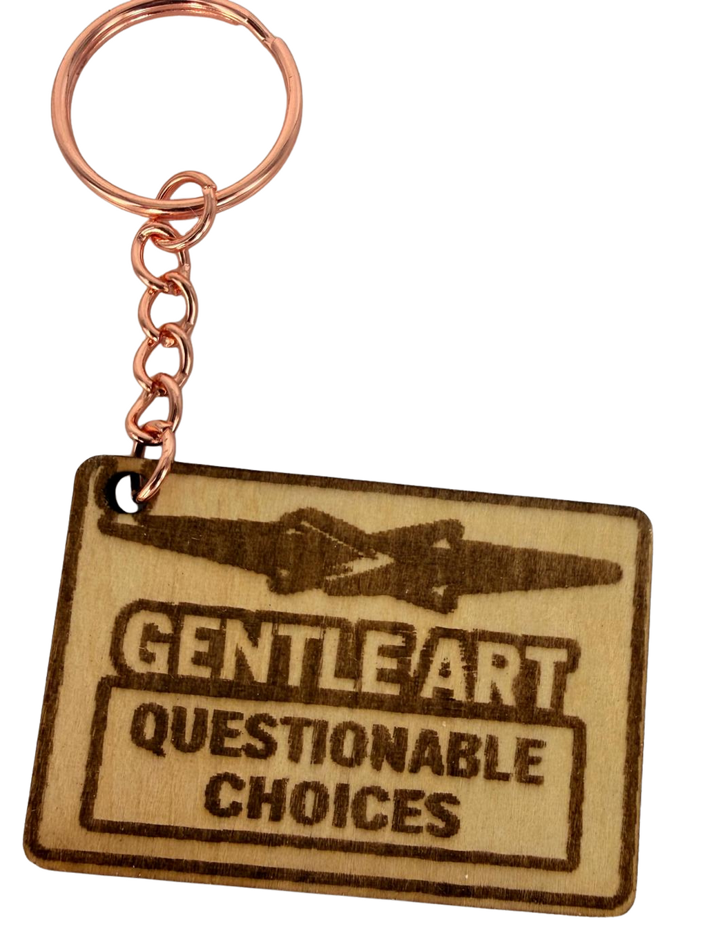 Gentle Art Questionable Choices – Personalized Laser Engraved Jiu Jitsu Keychain | Durable, Lightweight, Gift for Grapplers