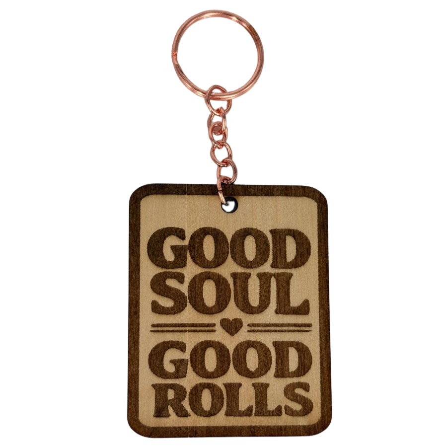 Good Soul Good Rolls Keychain – Personalized Laser Engraved Jiu Jitsu Keychain | Durable, Lightweight, Gift for Grapplers