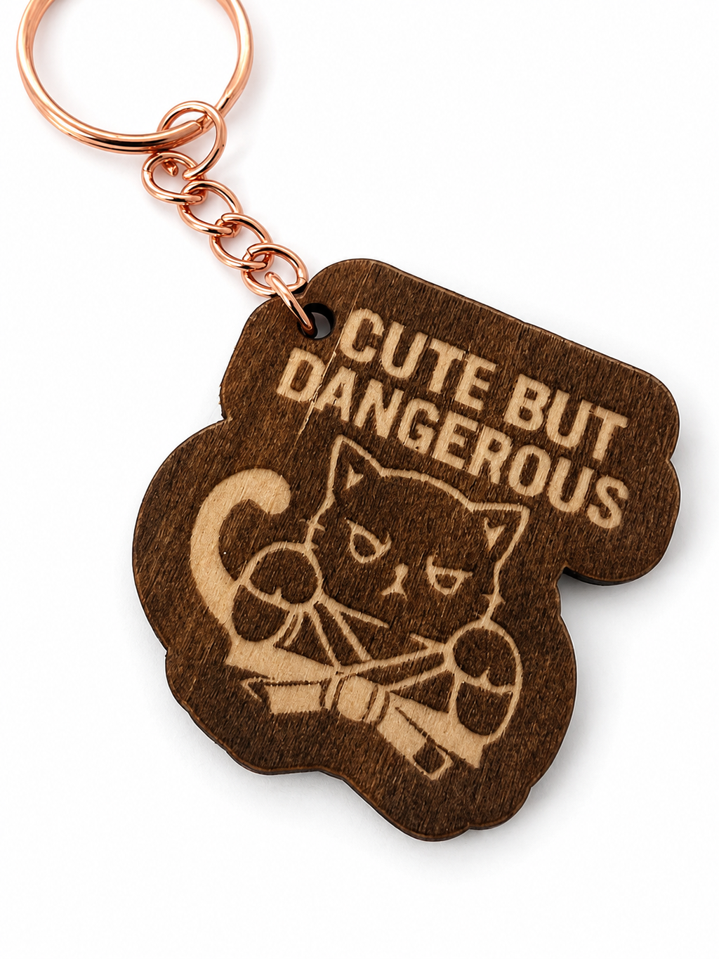 Cute but Dangerous – Personalized Laser Engraved Jiu Jitsu Keychain | Durable, Lightweight, Gift for Grapplers