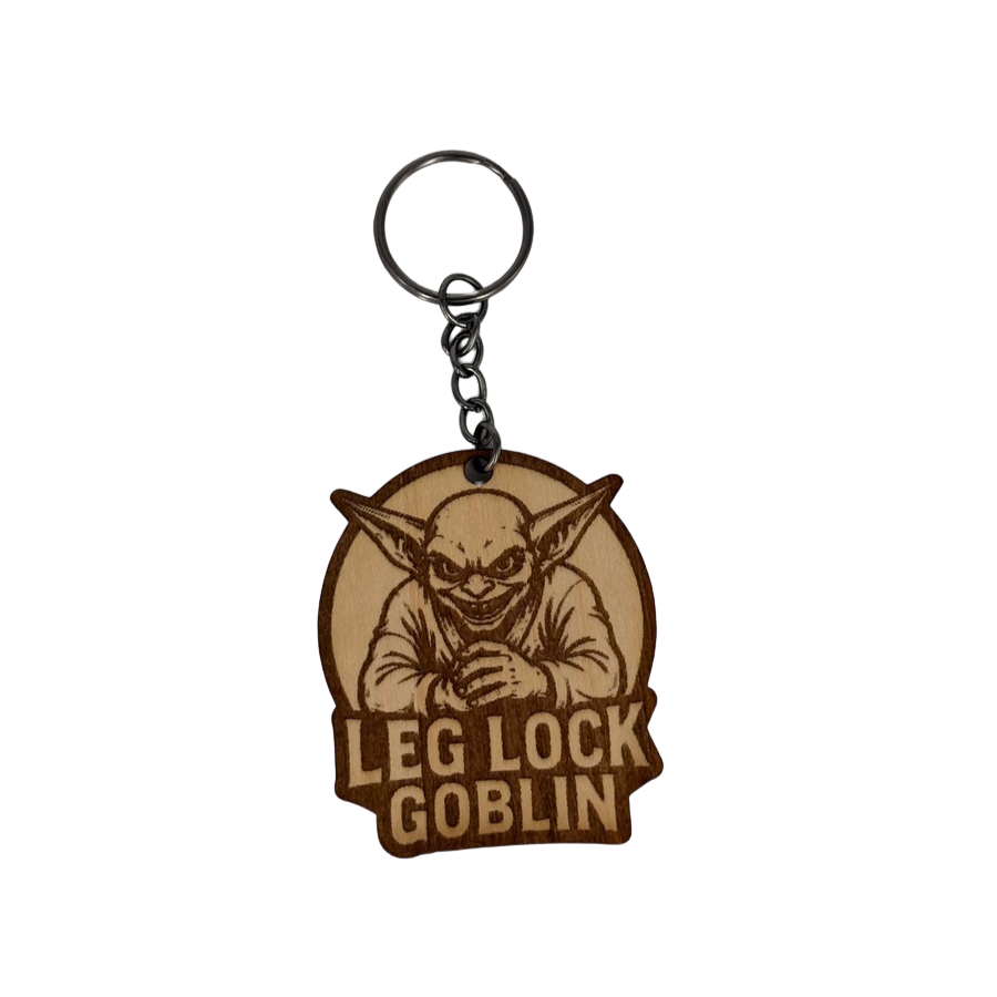 Leg lock goblin – Personalized Laser Engraved Jiu Jitsu Keychain | Durable, Lightweight, Gift for Grapplers