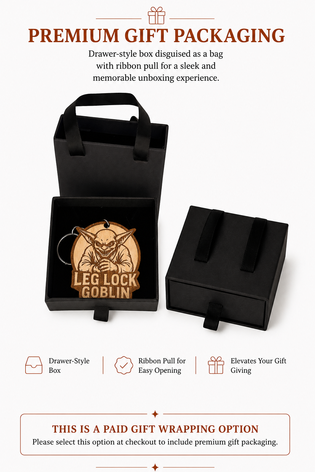 Leg lock goblin – Personalized Laser Engraved Jiu Jitsu Keychain | Durable, Lightweight, Gift for Grapplers