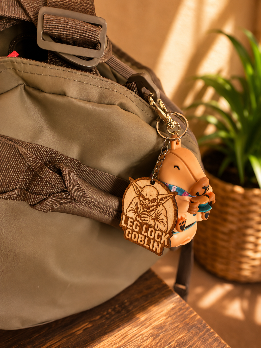 Leg lock goblin – Personalized Laser Engraved Jiu Jitsu Keychain | Durable, Lightweight, Gift for Grapplers