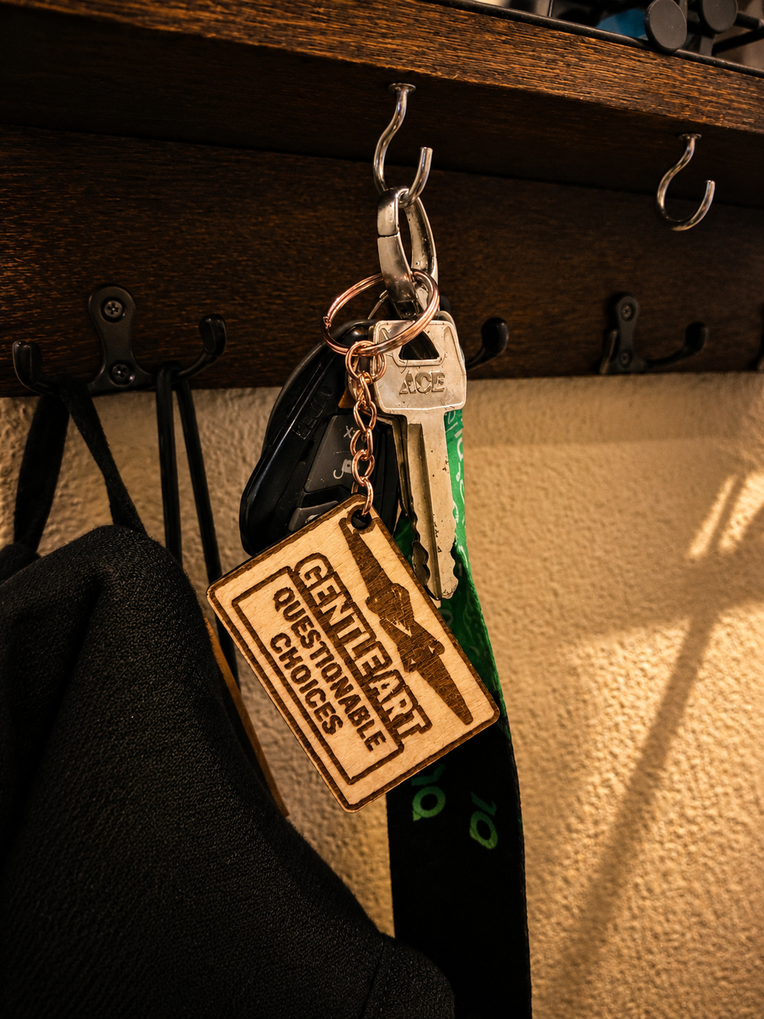 Gentle Art Questionable Choices – Personalized Laser Engraved Jiu Jitsu Keychain | Durable, Lightweight, Gift for Grapplers