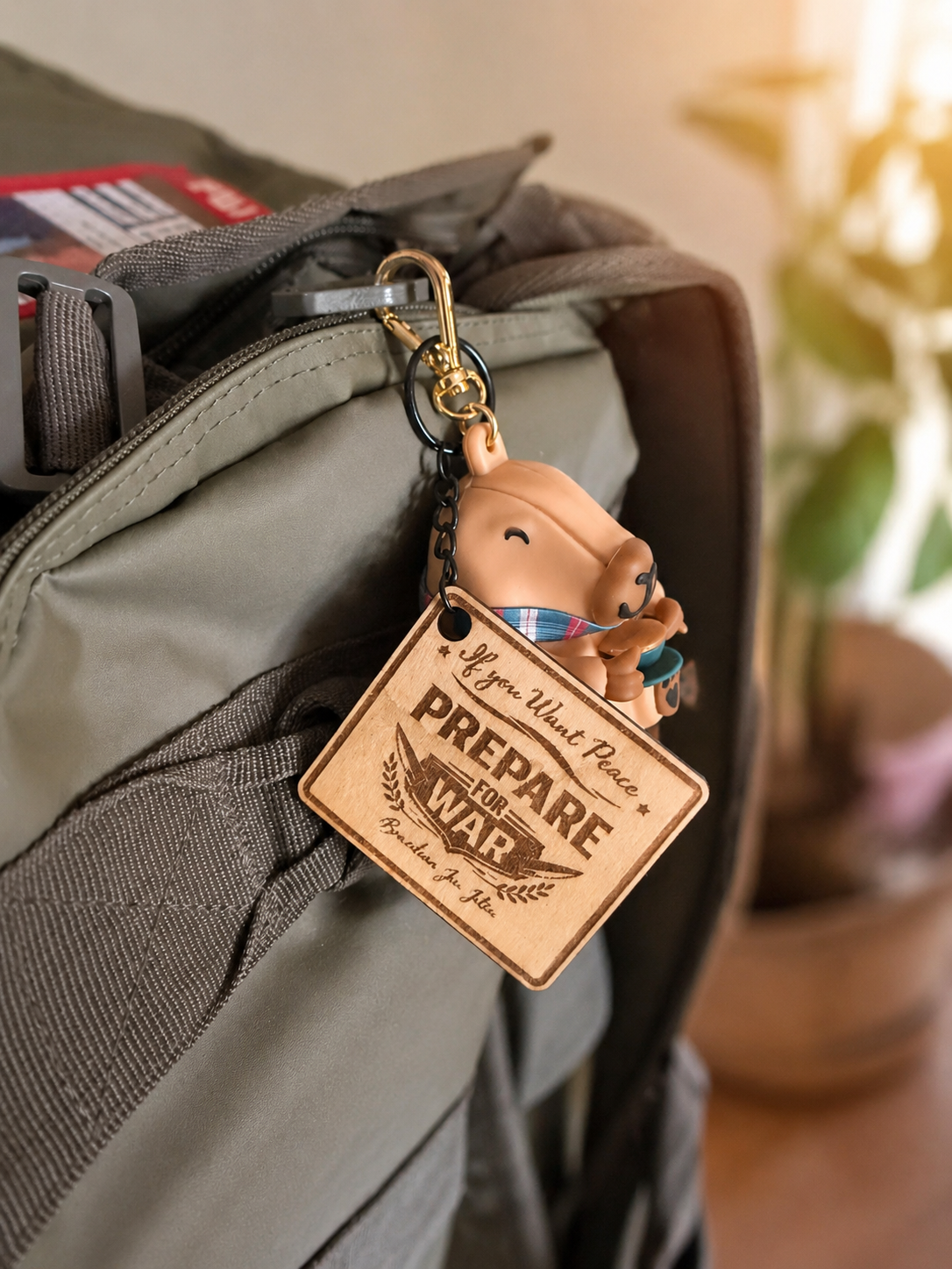 If You Want Peace Prepare for War  – Personalized Laser Engraved Jiu Jitsu Keychain | Durable, Lightweight, Gift for Grapplers