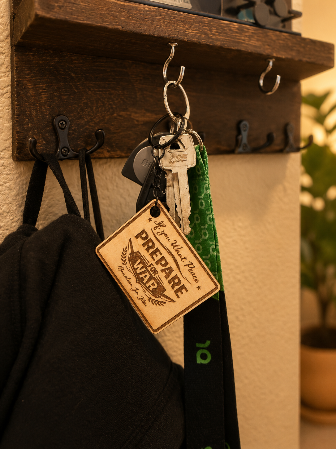 If You Want Peace Prepare for War  – Personalized Laser Engraved Jiu Jitsu Keychain | Durable, Lightweight, Gift for Grapplers