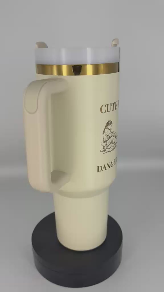 Cute but Dangerous – Personalized Laser Engraved BJJ Tumbler