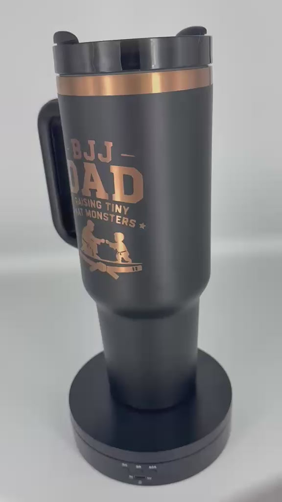 BJJ Dad - Raising Tiny Mat Monsters – Personalized Laser Engraved BJJ Tumbler