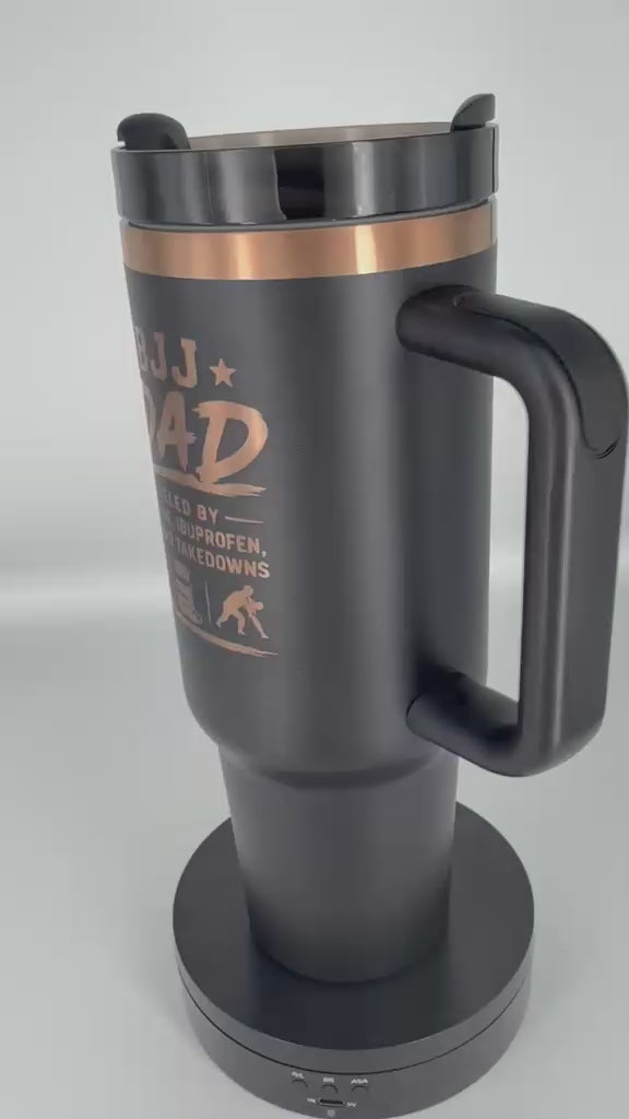 BJJ Dad - Fueled by caffeine, ibuprofen, and bad takedowns – Personalized Laser Engraved BJJ Tumbler