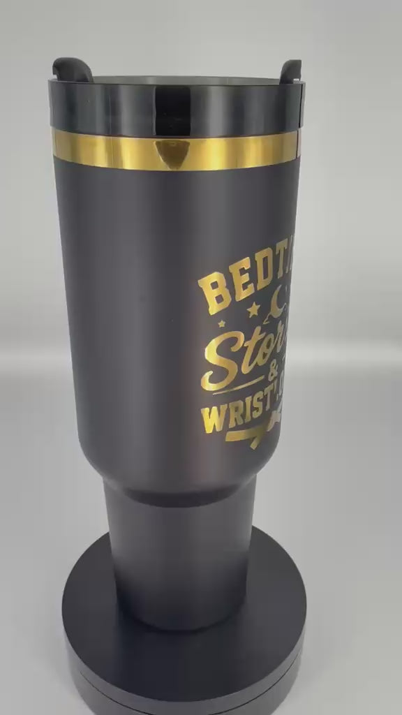 Bedtime Stories & Wristlocks Tumbler – Personalized Laser Engraved BJJ Tumbler